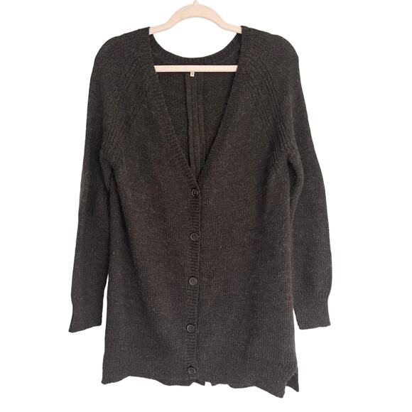 Pam & Gela 5 Button V-Neck Black Cardigan Sweater Size: small - Picture 1 of 6